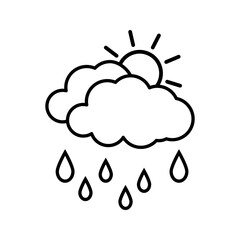 Rain Icon in trendy flat style isolated on grey background. Cloud rain symbol for your web site design, logo, app, UI. Modern forecast storm sign. Weather, internet concept. Vector illustration, EPS10