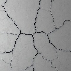 Damaged concrete surface with jagged cracks and gritty erosion,