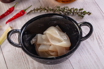 Raw squid rings for cooking