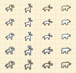 Flat Design Animal Icons amp Silhouettes Zoo Domestic Farm and Hunting Vector Packs