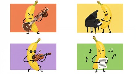 Bananas playing musical instruments