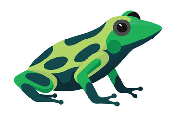 Stylized green and dark blue poison dart frog illustration