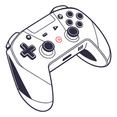 Modern gaming controller with directional pad and buttons gamepad joystick