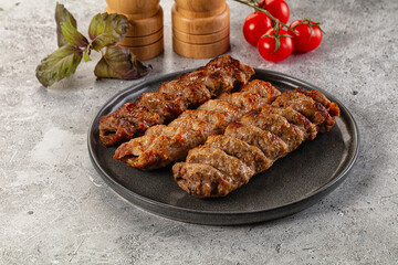 Grilled kebab minced meat barbecue