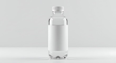 Blank Water Bottle Mockup Plastic Bottle with White Label for Branding