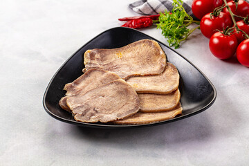 Boiled beef tomgue slices appetizer
