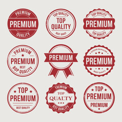 Obraz premium Nine Red Premium Quality Stamps and Badges Collection Top Quality Best Quality Distressed Vintage Design Elements