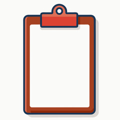Red and blue clipboard on white background paper