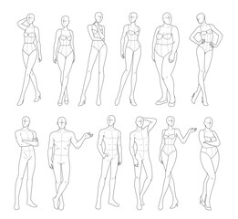 Flat Fashion Model Silhouette Original Set