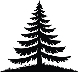 Obraz premium Pine tree silhouette design