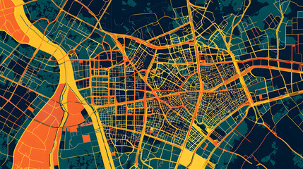 Berlin colored vector map