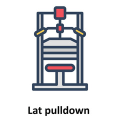 Lat pulldown Vector Icon which can easily modify or edit