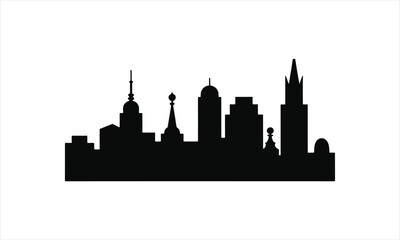 Fototapeta premium Cityscape outline art silhouette