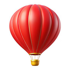 Fototapeta premium Red hot air balloon graphic isolated on transparent background