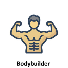 Bodybuilder Vector Icon which can easily modify or edit