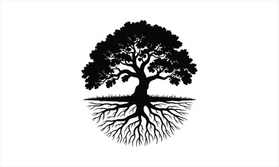 Stylized tree silhouette design