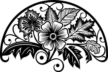 black and white flower