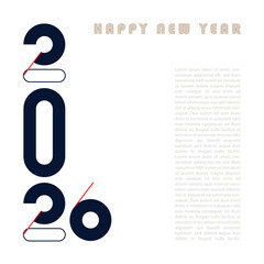2026 happy new year celebration concept design. 2026 number illustration , number design for card, cover, poster, calendar etc