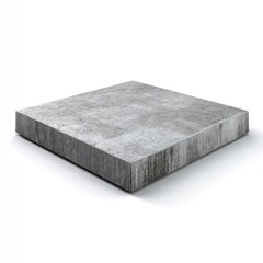 A square, grey concrete slab sits on a white background, showcasing its rough texture and slightly raised edges, casting a subtle shadow