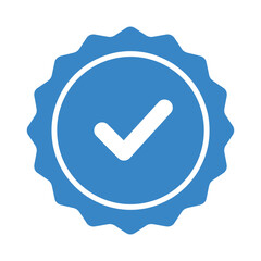 "Blue Verified Badge Icon with Check Mark &ndash; Trust, Approval, Certification Symbol"