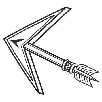 Arrowhead with fletching and shaft hunting