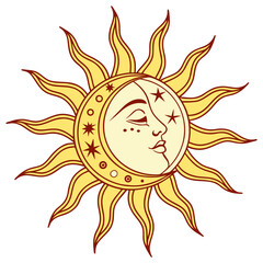Celestial Sun and Moon Face astrology