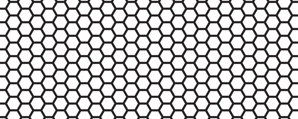 Naklejka premium Hexagon white background. Geometric grid. Honeycomb texture. Honey wallpaper. Hex structure. Mosaic wall. Business presentation. Polygon cell banner. Computer data. Vector illustration. eps10