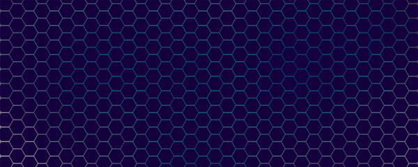 Hexagonal Abstract Technology Background. Hexagons Pattern for Hi-Tech Communication Design. Hi-tech Cyber Hexagon Sci-Fi Game Banner Grid. Nano Shield Pattern. Vector Illustration