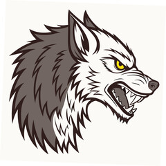 Fierce Werewolf Head Roaring animal creature