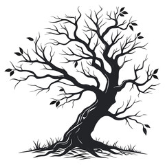 Gnarled Black Tree Silhouette branches