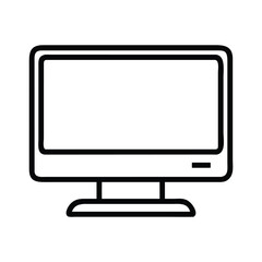 Simple Line Art Illustration of a Computer Monitor