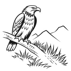 Majestic eagle perched on a branch bird nature