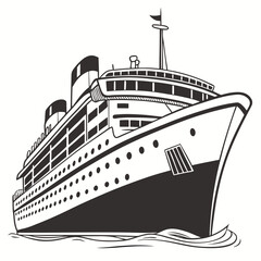 Obraz premium Majestic ocean liner sailing on waves cruise ship vessel