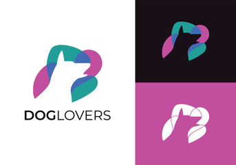 This is a dog lovers logo using dogs with colorful colors. This logo is suitable for dog lovers, dog communities, pet shops and the like.