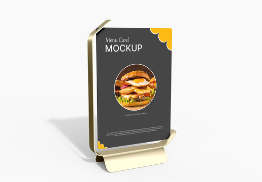 Table Menu Card Mockup