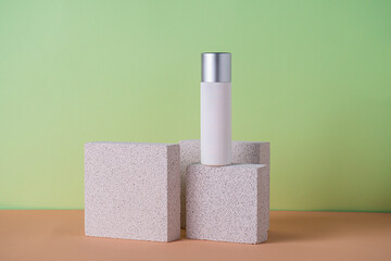Plastic white tube for cream or lotion. Skin care or sunscreen cosmetic, Cosmetic accessory for...