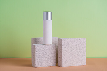 Plastic white tube for cream or lotion. Skin care or sunscreen cosmetic, Cosmetic accessory for...