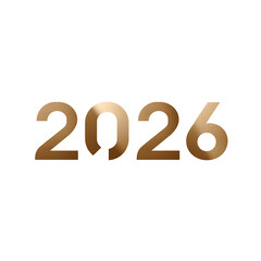 Bronze 2026 New Year Design Elegant Number Graphic for Celebration