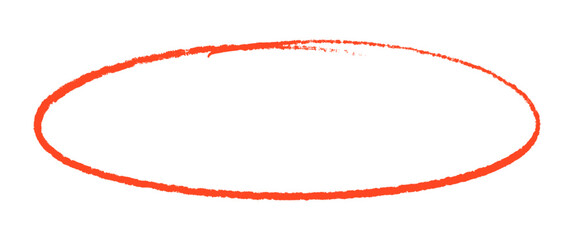 Freehand oval highlighting mark, hand drawn encircle vector element