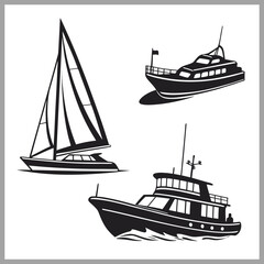 Three Boats on the – A Fun Nautical Illustration