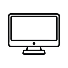 Simple Line Art Illustration of a Computer Monitor
