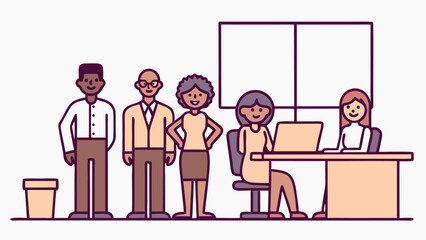 Diverse group of smiling professionals in an office setting