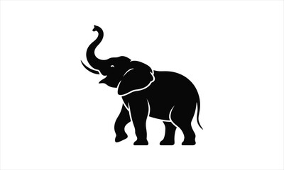 Obraz premium Majestic elephant outline art silhouette