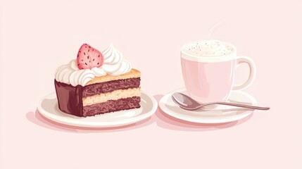 profilbild fÃ¼r instagram, illustration style, Bilder von essen und trinken wie kaffee croassaint Kuchen, Farben beige rosa in der Mitte Text: saaras.baakery