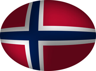 Obraz premium Norway Flag Egg-Shaped Vector Badge - Sphere, Oval, Egg Design