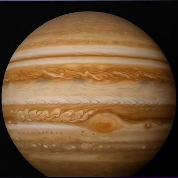 Partial view of planet showcases surface texture and rotation smoothly.