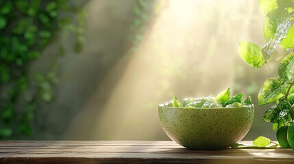Stock photo Avocado smoothie bowling copy space, ultra-detailed, highly realistic, 8K resolution. Perfect lighting, vibrant colors, sharp textures. Natural 