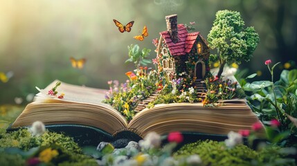 Stories come out of an open book
