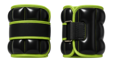Vinyl-coated ankle weights with sewn-in segments for stability exercises