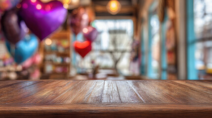 Blurred background of Indigenous celebration with wooden table focus